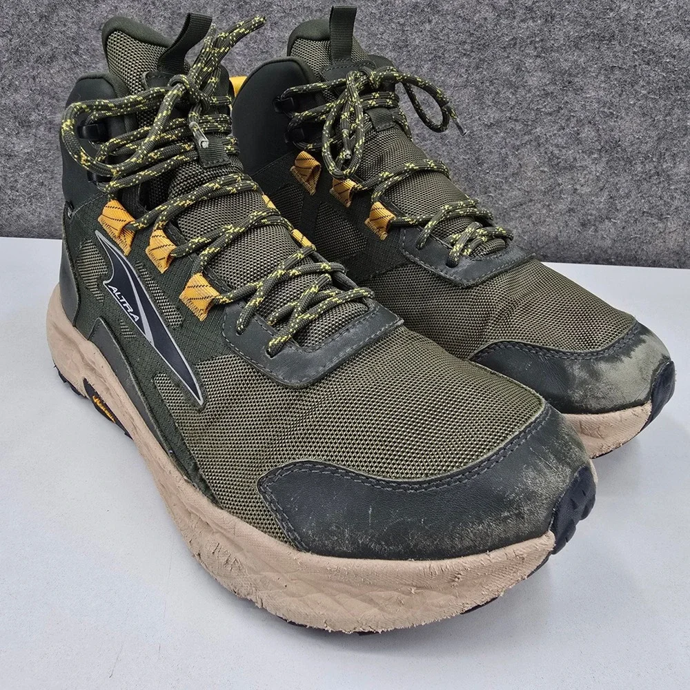 Altra Timp Hiker GTX Mens 11.5 Green Hiking Boots Gore-Tex Vibram Waterproof